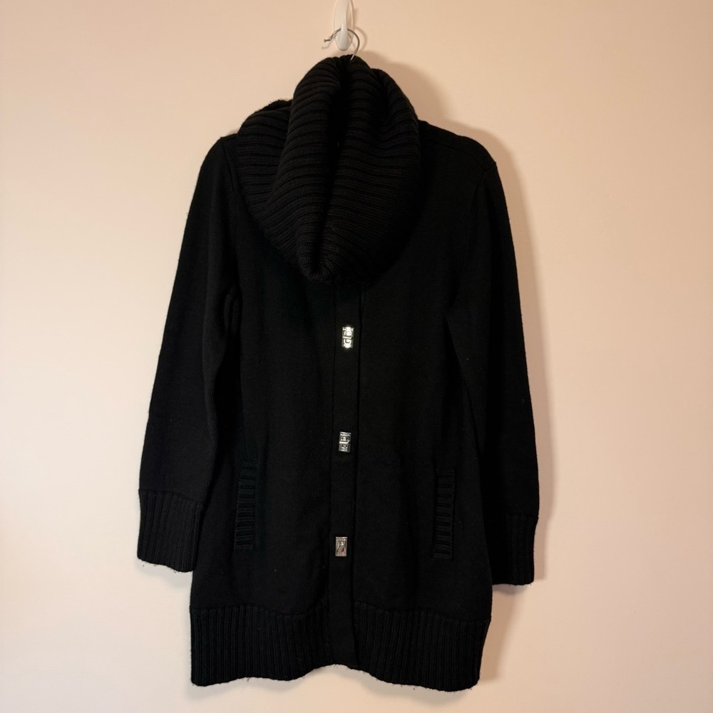 MICHAEL Michael Kors Black Women’s Sweater Cardigan with Removable Scarf Size XL